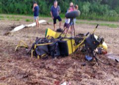 Girocóptero cai em Boa Esperança e deixa dois feridos