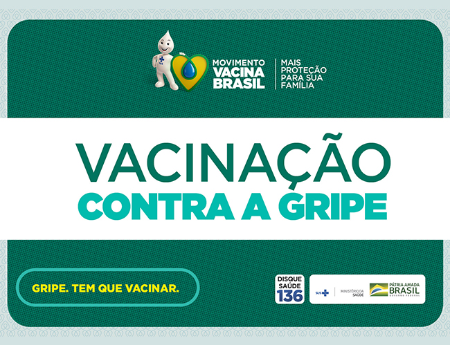 Vacinação contra Influenza retornará na quinta-feira 16/04/2020, a partir das 13 horas