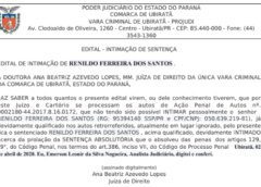 EDITAIS DE INTIMAÇÃO E SENTENÇA– VARA CRIMINAL DE UBIRATÃ – 07/04/2020