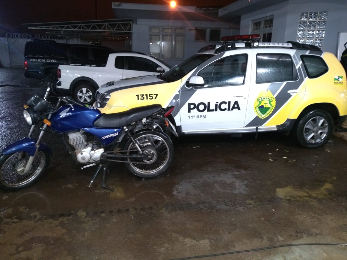 Polícia Militar prende rapaz acusado de receptação de motocicleta furtada em Campo Mourão