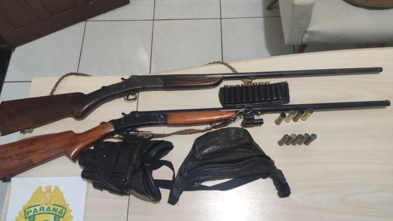 Polícia Militar apreende duas armas de fogo em Juranda; dois homens foram encaminhados à delegacia