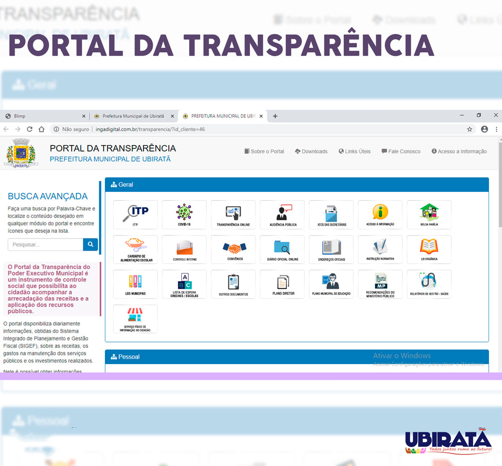 UBIRATÃ OCUPA 1ª POSIÇÃO NA REGIÃO E 16ª NO PARANÁ NO RANKING DOS PORTAIS DA TRANSPARÊNCIA DAS PREFEITURAS