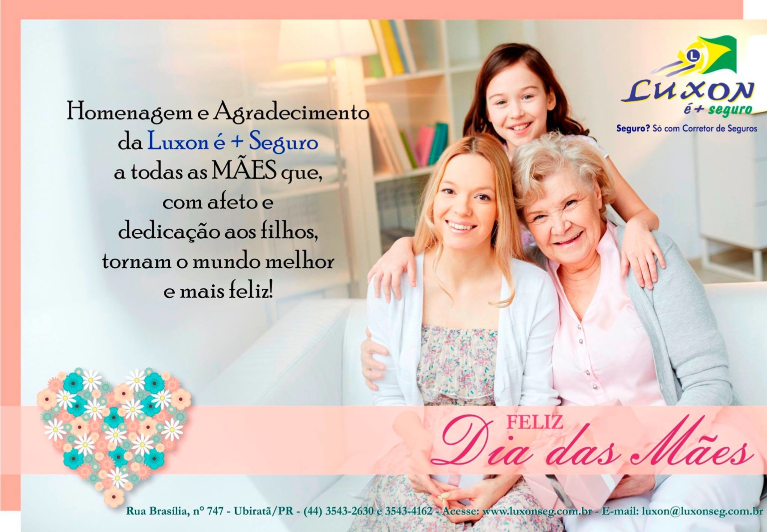 Feliz Dia das Mães: Mensagem da Luxon é + Seguro