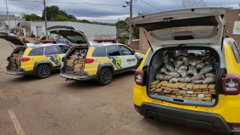Policia Militar realiza apreensão de 623 kg de maconha em Nova Cantu