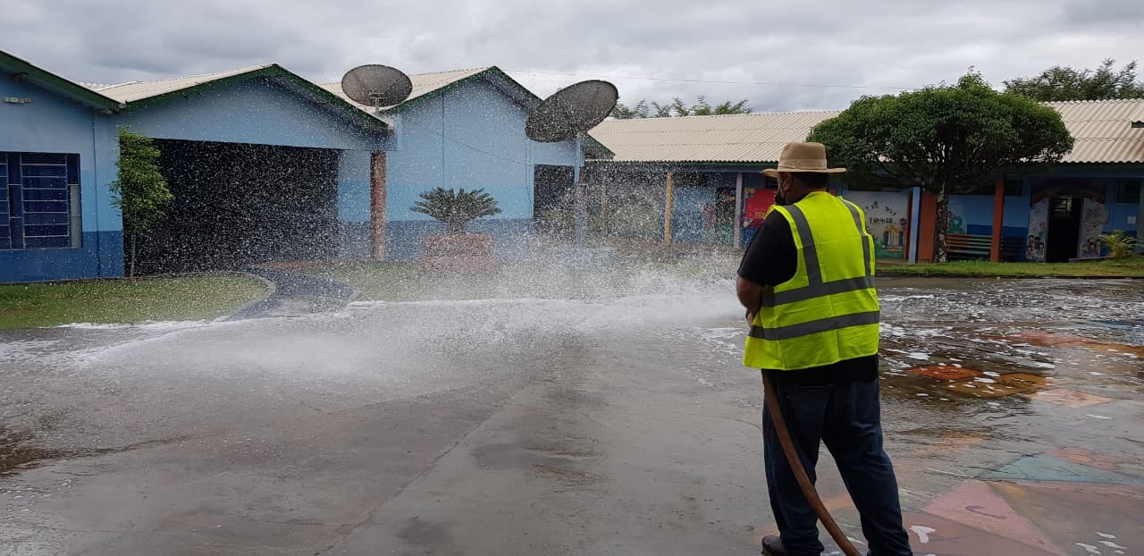 Colégio é preparado para receber pacientes com covid em Nova Cantu