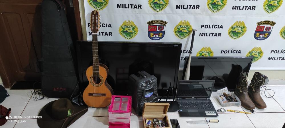 Policia Militar recupera objetos furtados em residência em Juranda