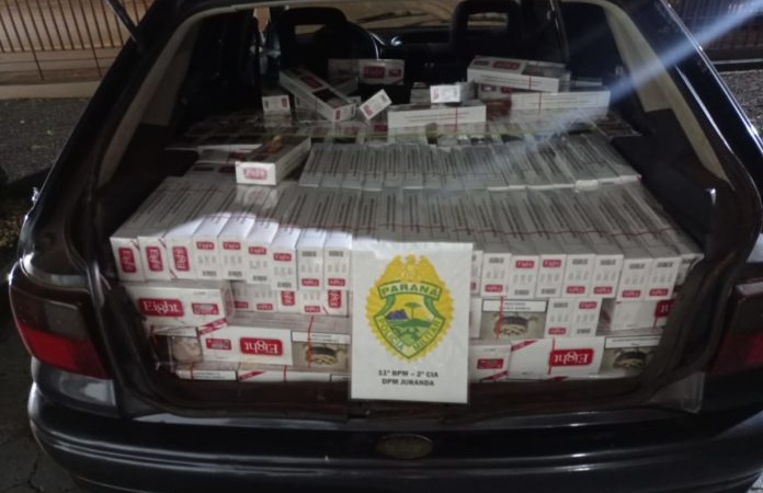 Homem é preso em Juranda com carro carregado de cigarros contrabandeados do Paraguai