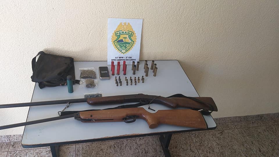 Homem é preso por tráfico de drogas e posse ilegal de arma de fogo em Campina da Lagoa