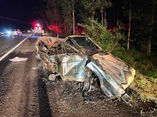 Bebê de 3 meses é ejetado de carro em grave acidente com quatro vítimas na BR 272 em Goioerê