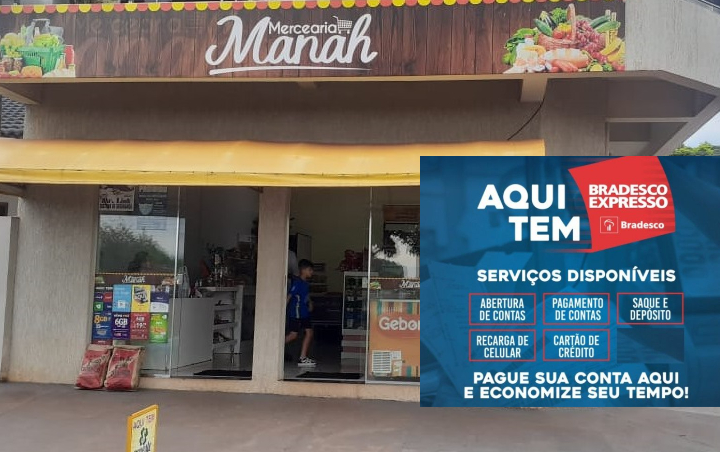 Pare de enfrentar fila: Pague suas contas na Mercearia Manah; Correspondente do Banco Bradesco