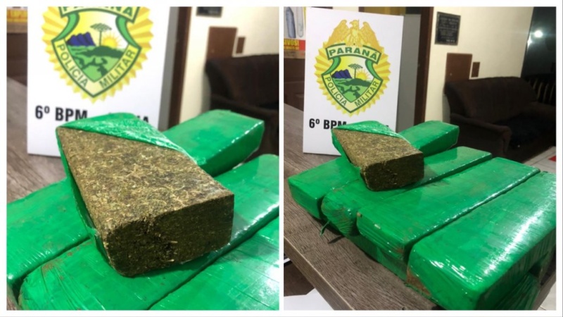Policia Militar apreende 8 tabletes de maconha em Corbélia