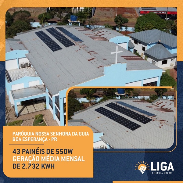 LIGA Energia Solar: Faça como a Paróquia de Boa Esperança, invista em economia e sustentabilidade e gere sua própria energia