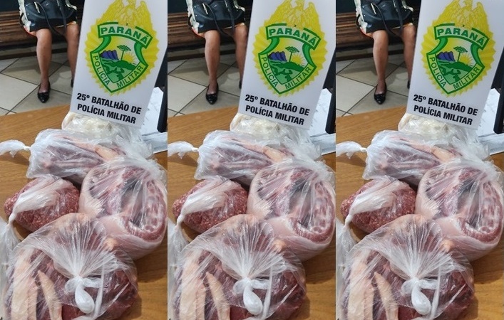 Mulher de 51 anos é presa tentando furtar 8 kg de carne em mercado de Umuarama