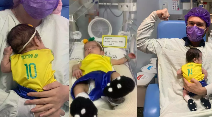 Fofura: Hospital veste bebês prematuros com ‘amarelinha’ e transmite energia positiva à seleção