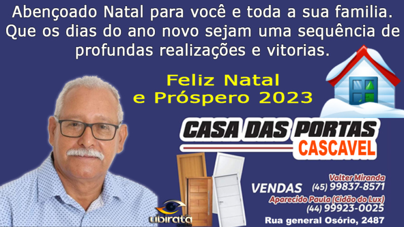 Feliz 2023 – CASA DAS PORTAS – EX VEREADOR CIDÃO DO LUX