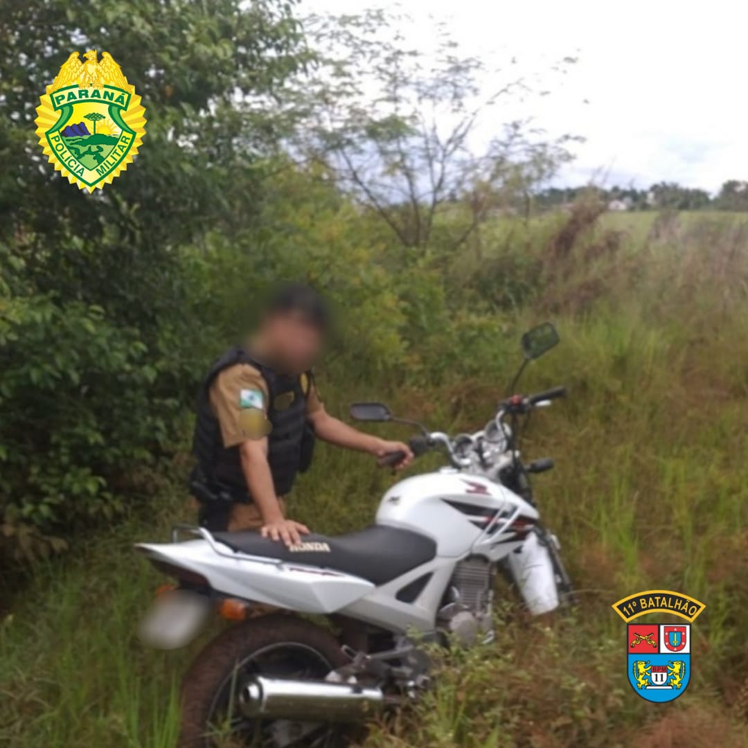 Motocicleta usada em tentativa de homicídio é localizada abandonada em Ubiratã