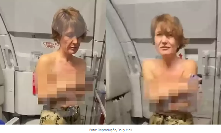 Vídeo: Passageira desesperada para fumar morde aeromoça e fica nua em voo