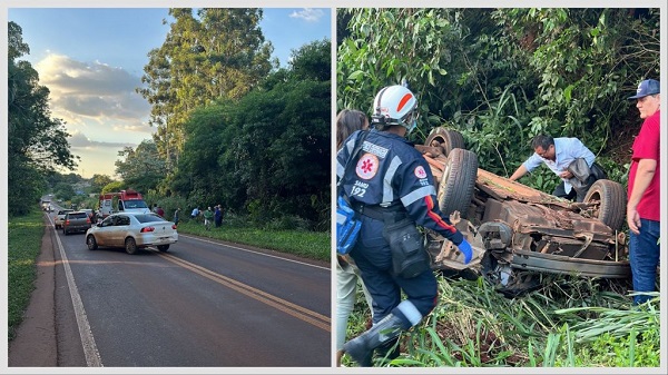 Prefeito de Cafelândia sofre acidente na PR 180