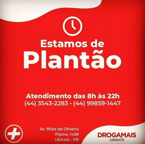 FARMÁCIA DE PLANTÃO: DROGAMAIS de 18 à 24 de Março