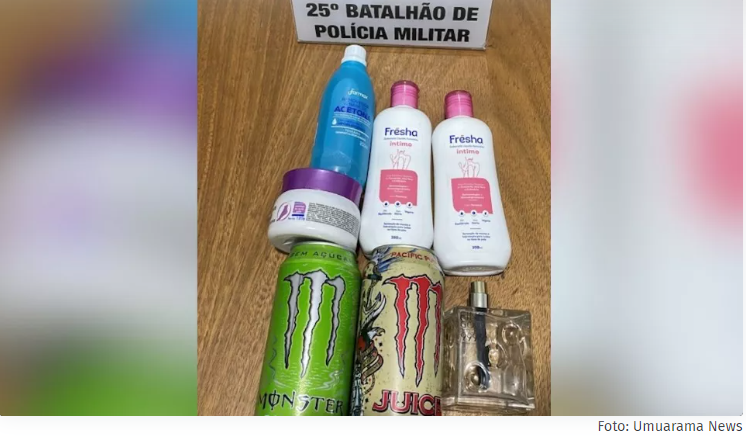 Gestante é presa ao ser flagrada com cosméticos e energéticos furtados