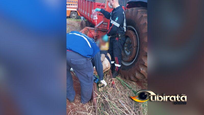 Trabalhador tem perna arrancada por equipamento agrícola em Jesuítas