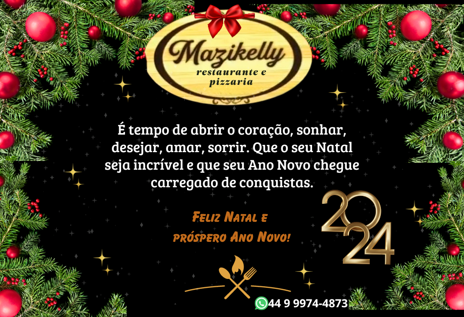 Mensagem da MAZIKELLY – Restaurante e Pizzaria