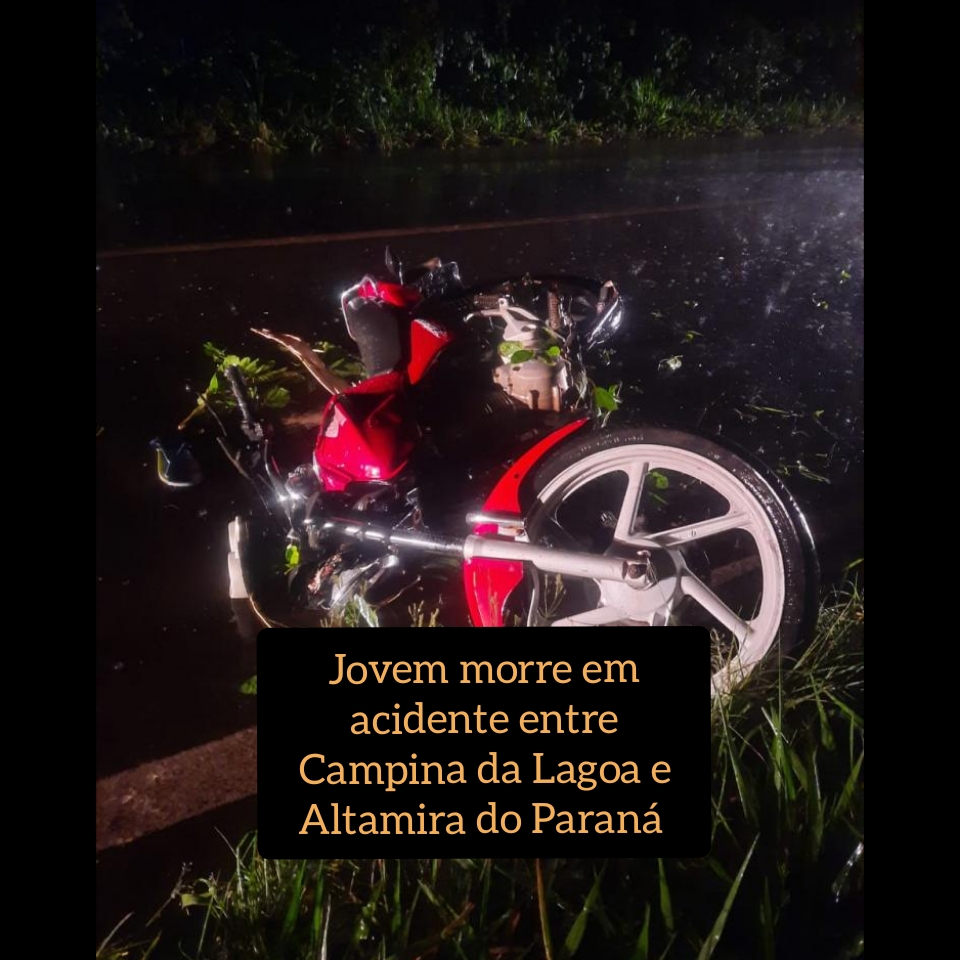 Jovem morre em acidente de moto na PR 364 entre Campina da Lagoa e Altamira do Paraná