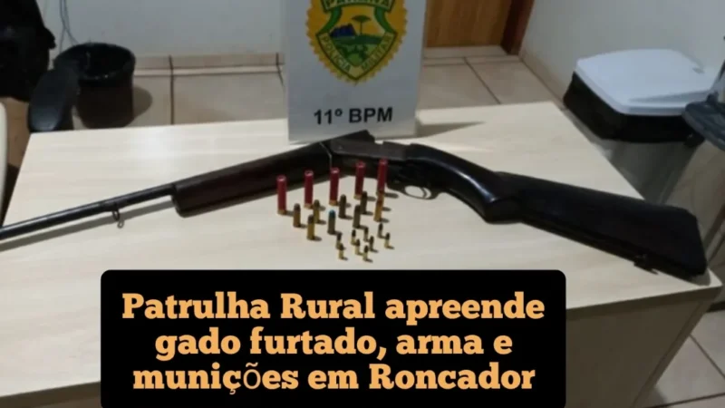 Patrulha Rural apreende gado furtado, armas e munições em Roncador