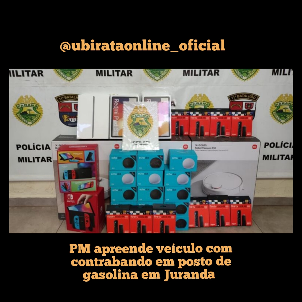 PM apreende contrabando em veículo em Posto de Gasolina de Juranda