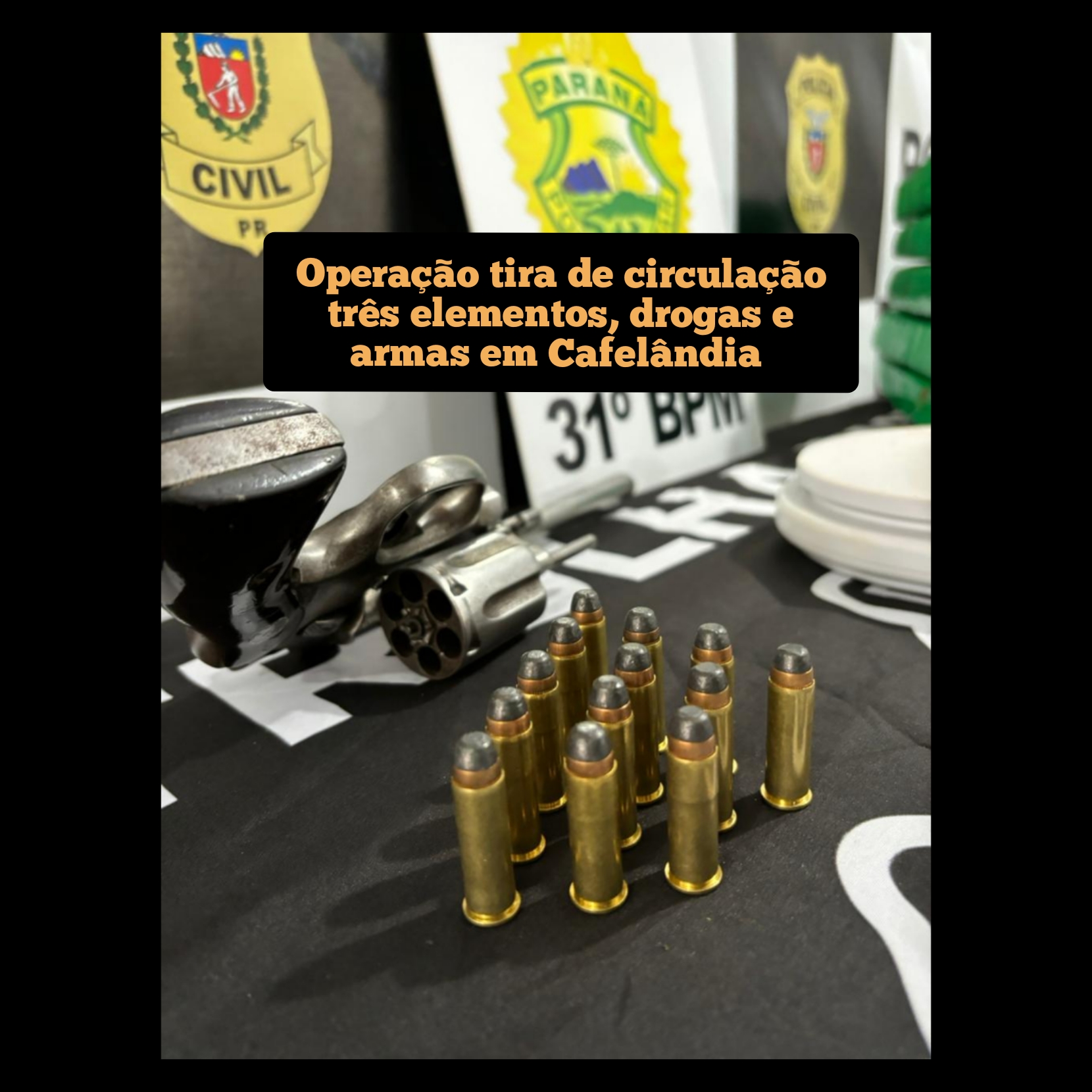 Operação tira de circulação três elementos, armas e drogas em Cafelândia