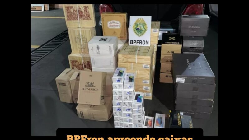 BPFron apreende caixas de vinho e celulares contrabandeados após perseguição em Ubiratã