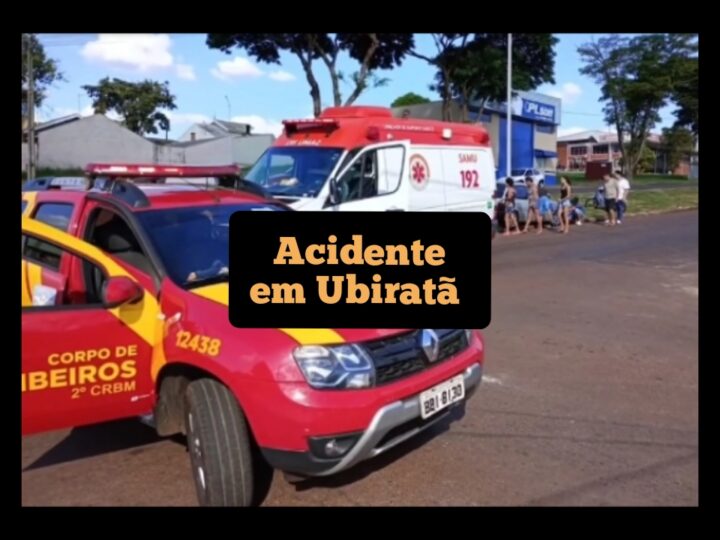 Mulher fica ferida em acidente na Avenida Clodoaldo de Oliveira em Ubiratã
