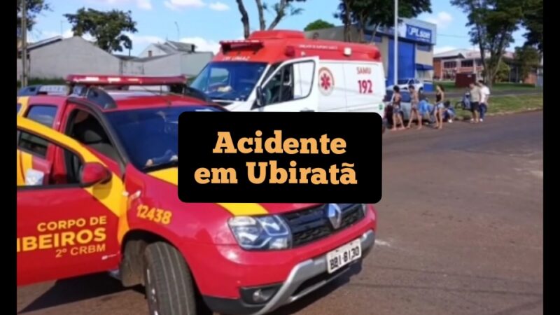 Mulher fica ferida em acidente na Avenida Clodoaldo de Oliveira em Ubiratã