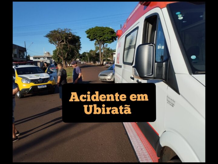Acidente entre carro e moto na Avenida Carmem Ribeiro Pitombo em Ubiratã