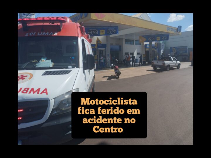 Motociclista fica ferido após colisão no Centro de Ubiratã
