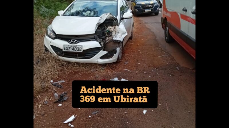 Duas pessoas ficam feridas em acidente na BR 369 em Ubiratã