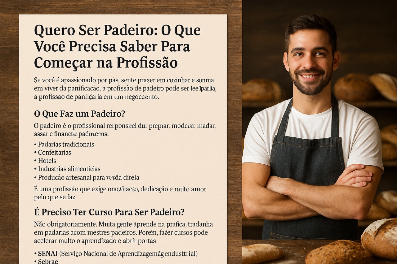 Quero ser padeiro: O que você precisa saber para começar na profissão