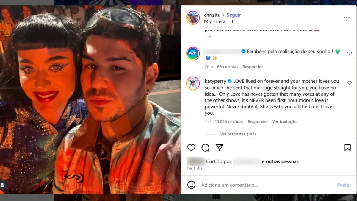 Katy Perry responde fã que subiu ao palco em show em Curitiba