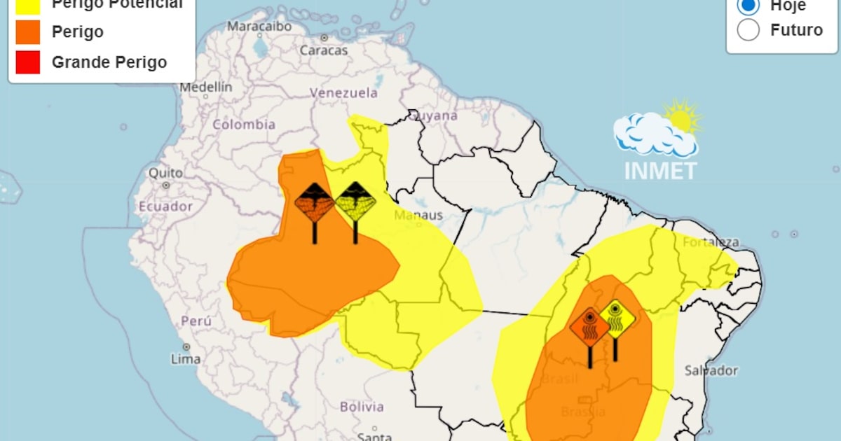 Inmet emite alerta laranja para chuvas intensas e baixa umidade do ar; veja regiões afetadas