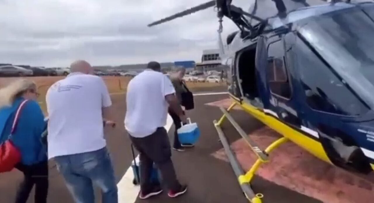 PRF transporta de helicóptero coração que vai salvar a vida de jovem em Curitiba