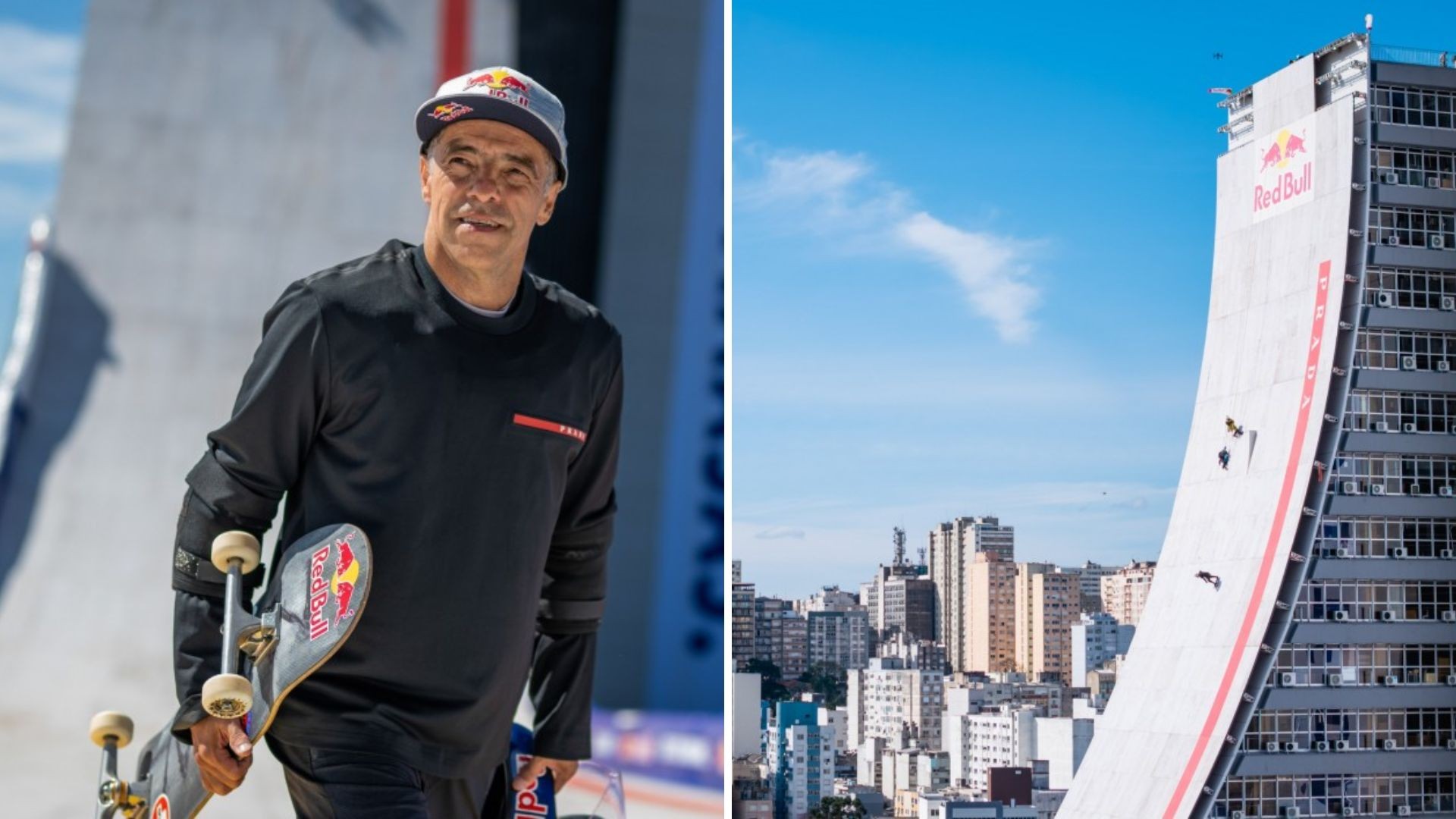 Skatista desafia megarrampa em prédio de Porto Alegre nesta quinta-feira