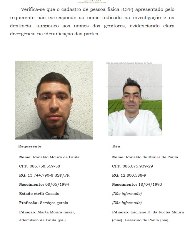 NOTA DE ESCLARECIMENTO – CONDENAÇÃO ERRO JUDICIÁRIO