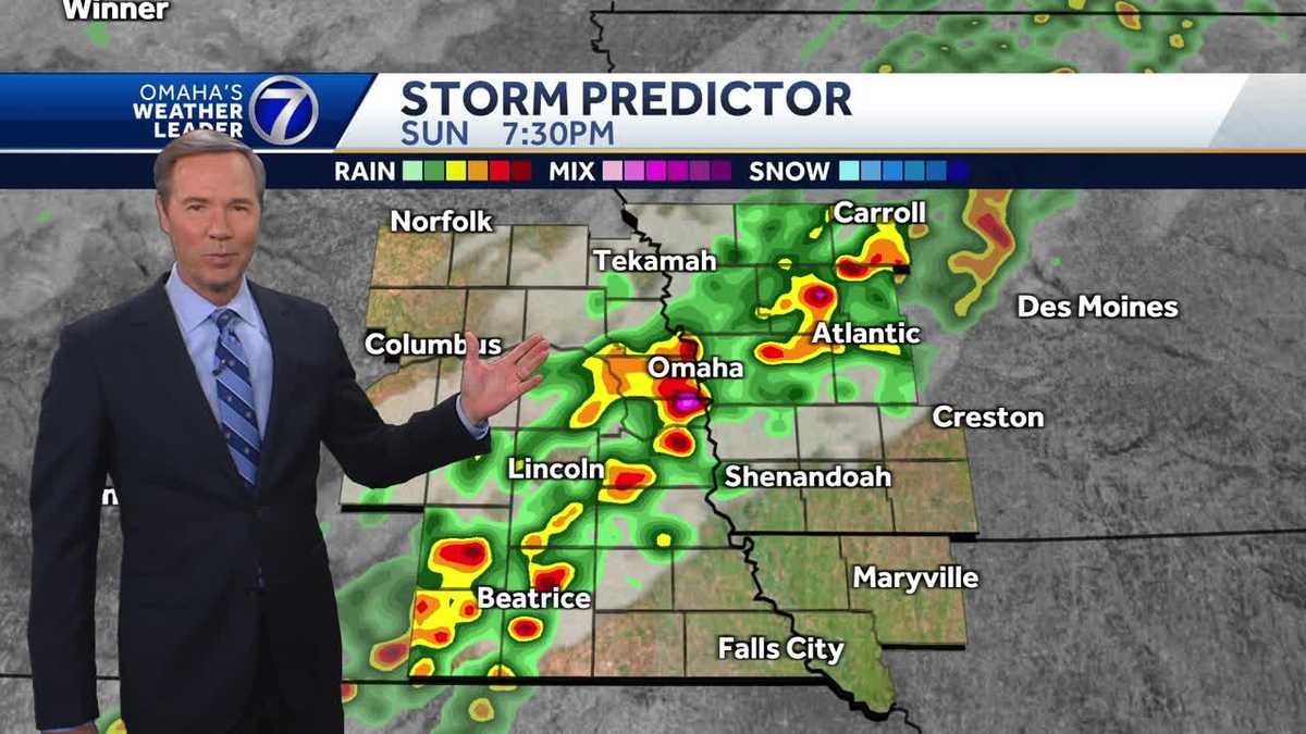 A few storms this evening around Omaha and tonight