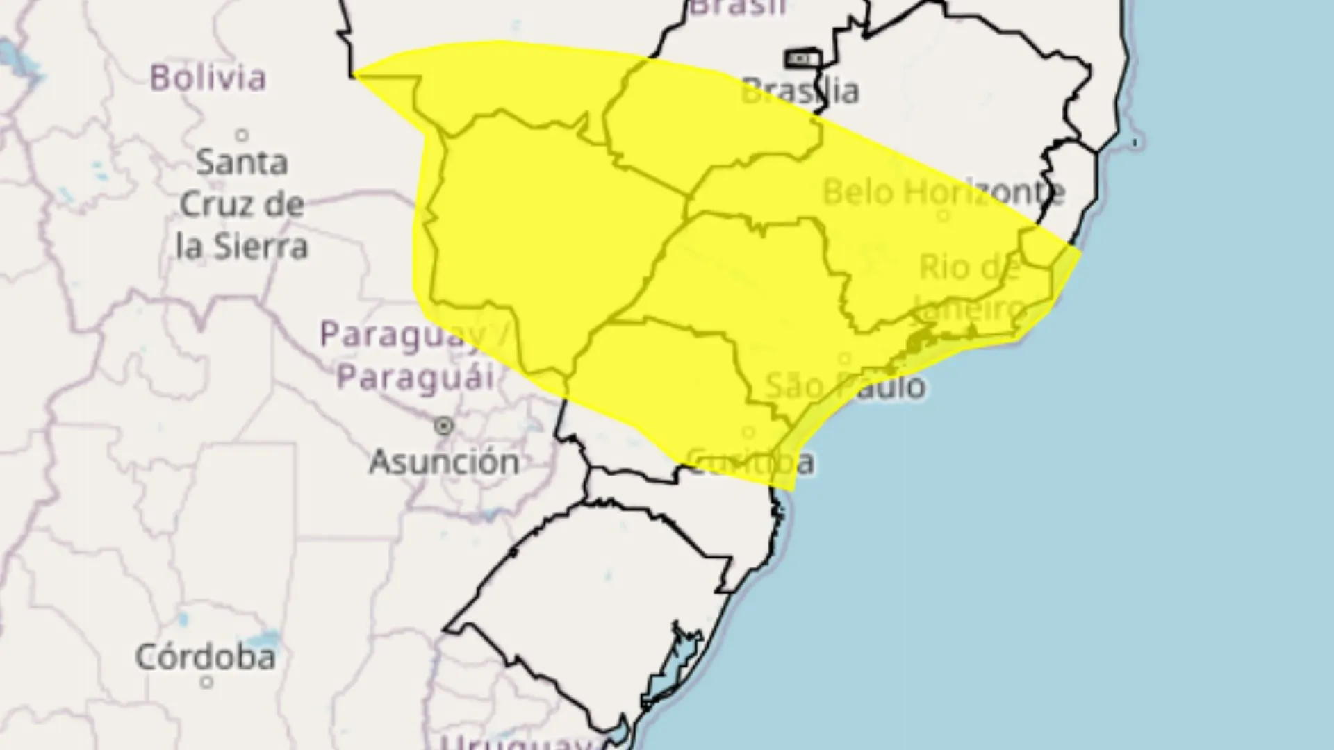 322 cidades do Paraná têm sob alerta de tempestade e granizo