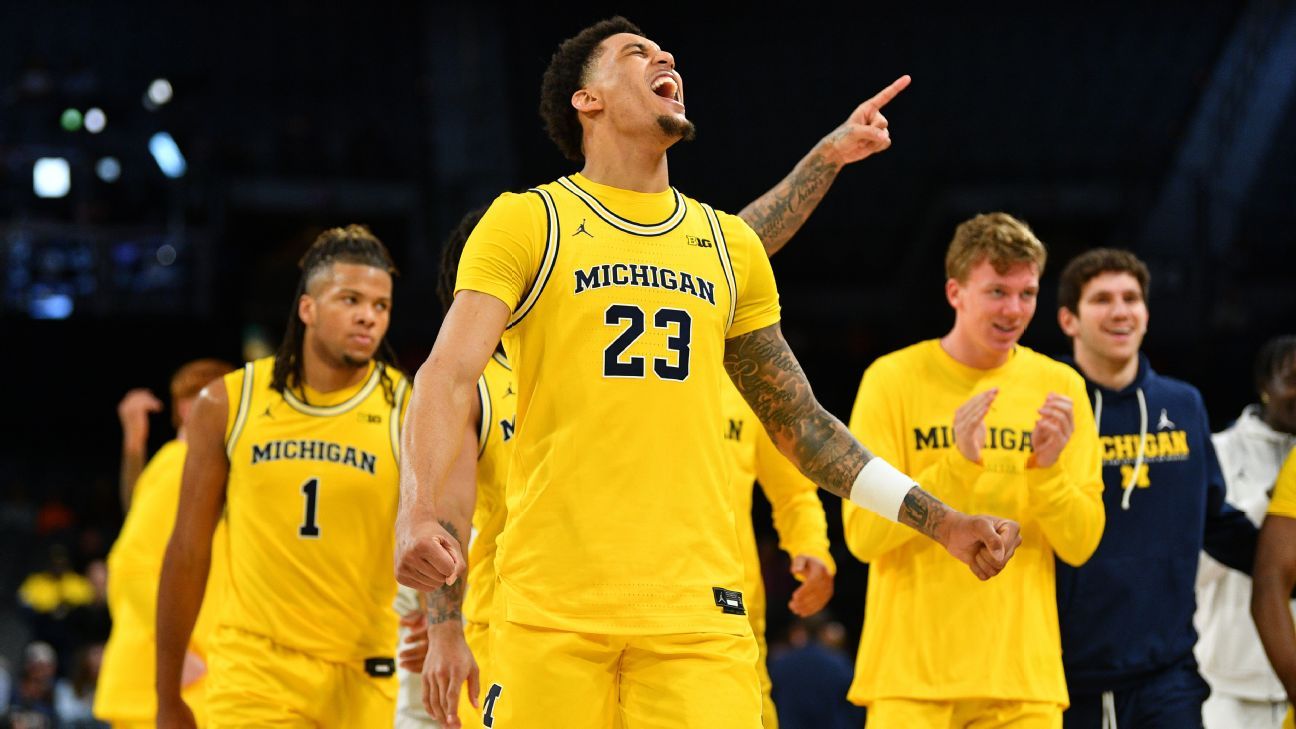Michigan closing gap on No. 1 Arizona in AP men’s hoops poll