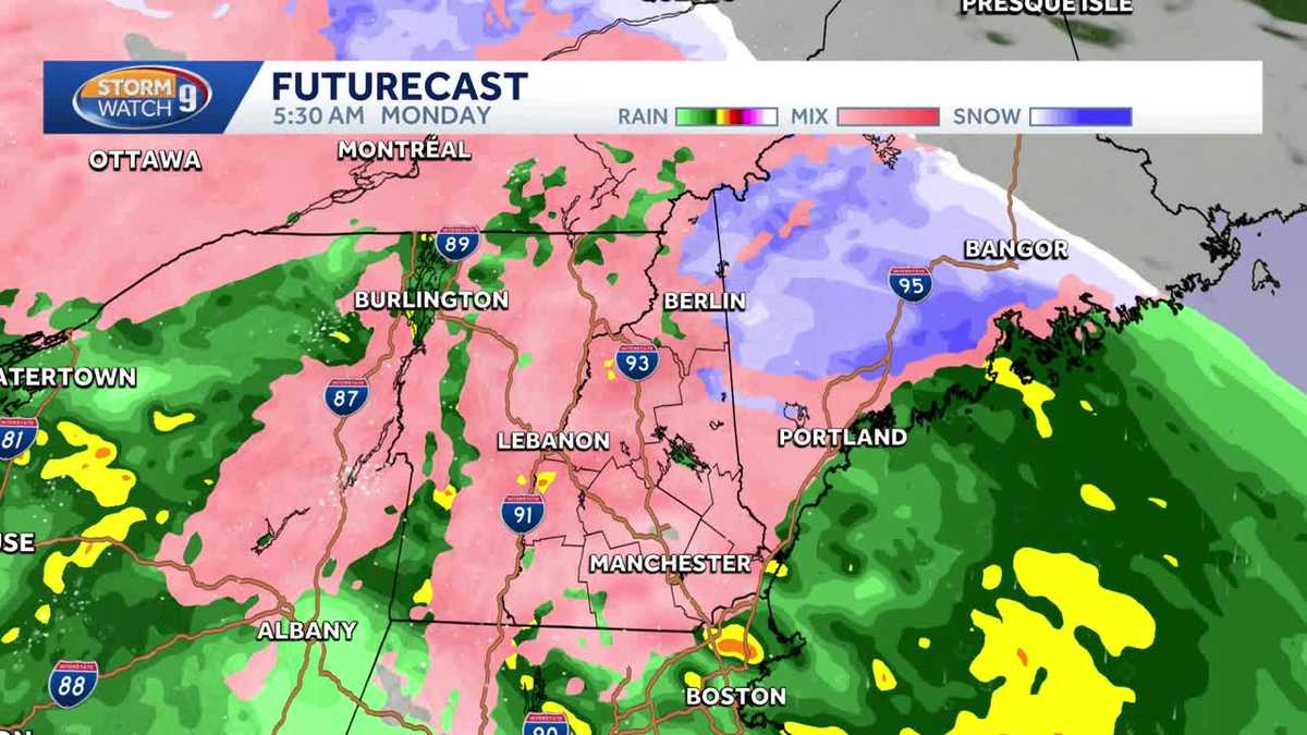New Hampshire hourly ice timeline: Track wintry mix
