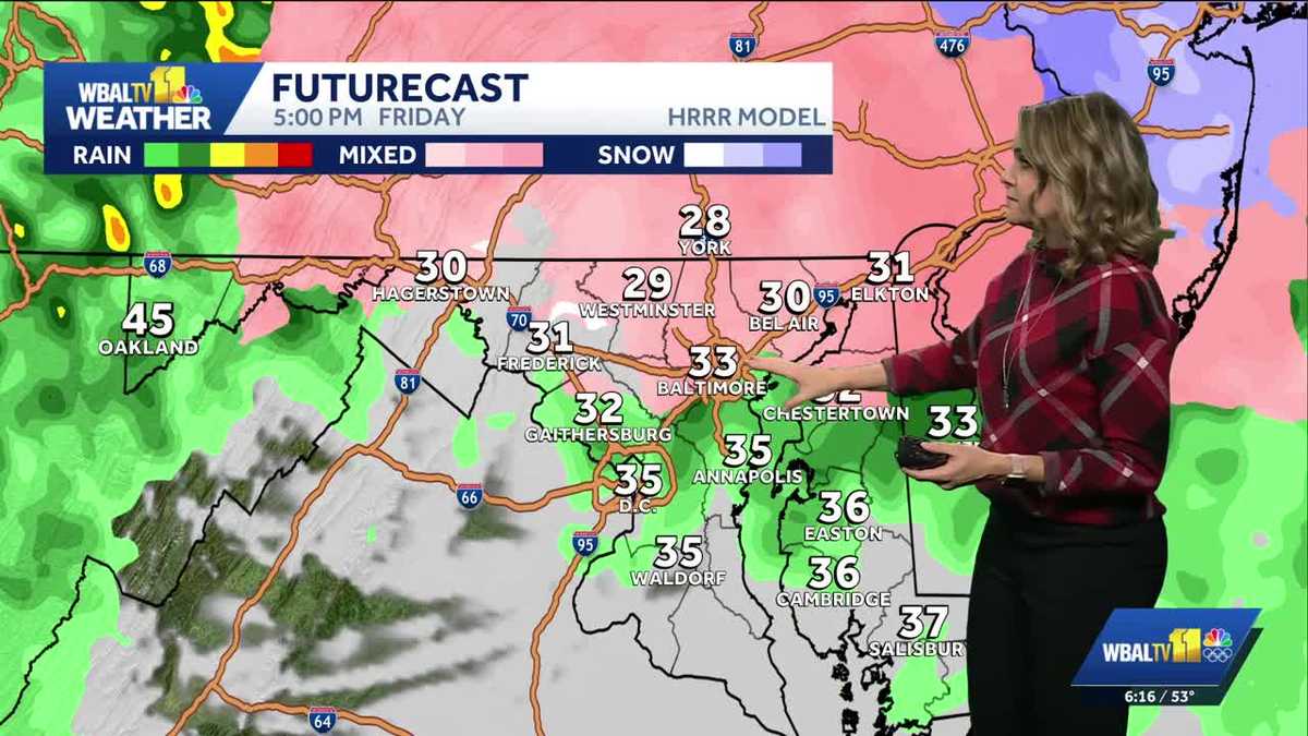 Snow, sleet, freezing rain across Baltimore region on Friday