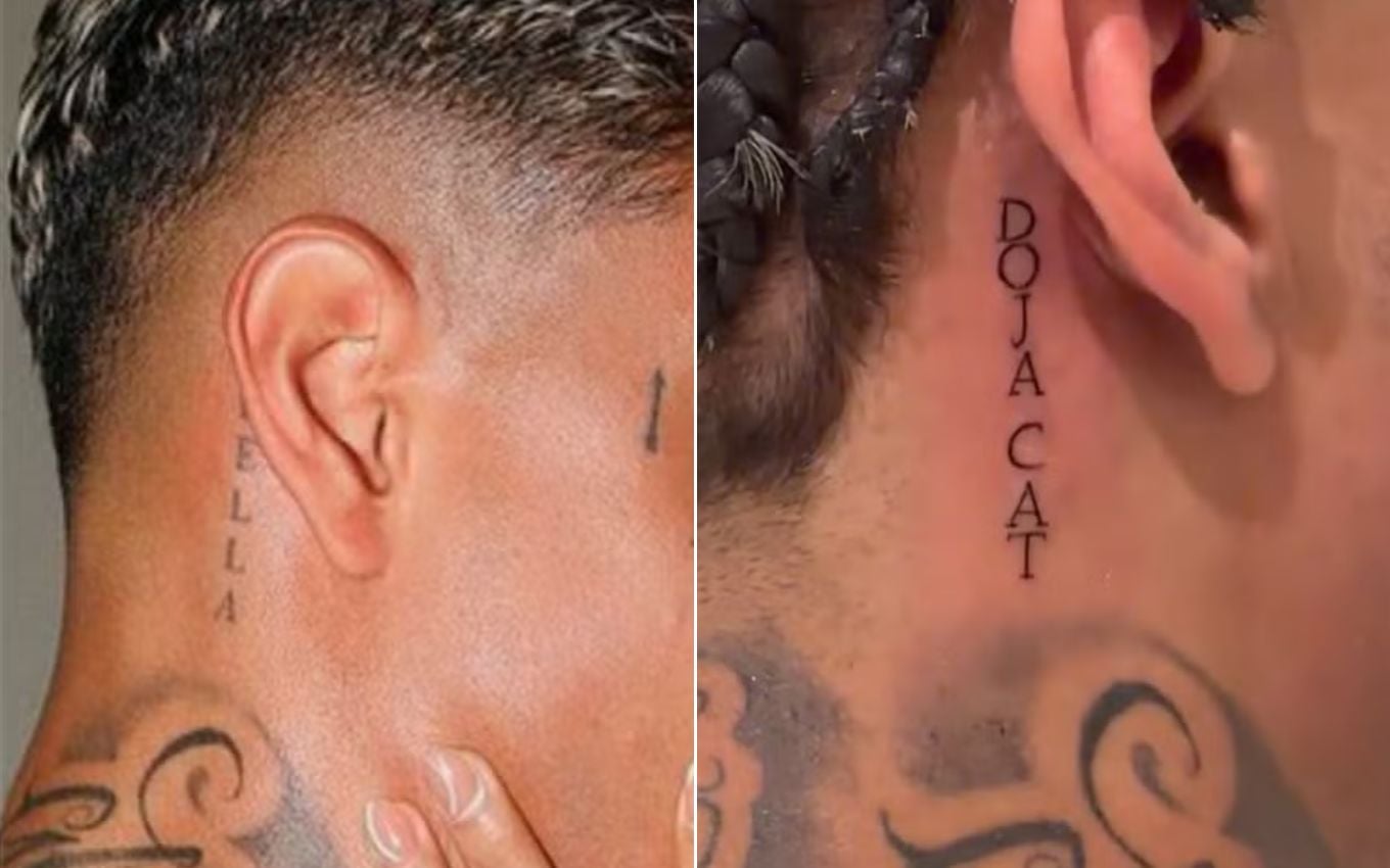 MC Cabelinho apaga tatuagem para Bella Campos e escreve nome de cantora · Notícias da TV