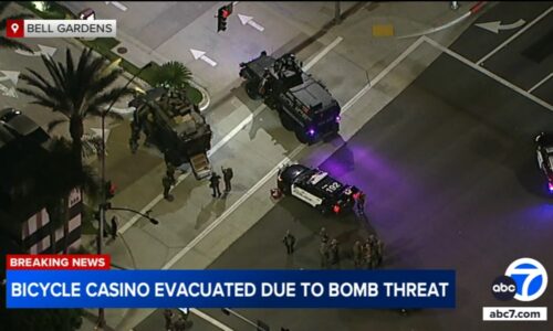 Reported bomb threat forces evacuation of Parkwest Bicycle Casino in Bell Gardens