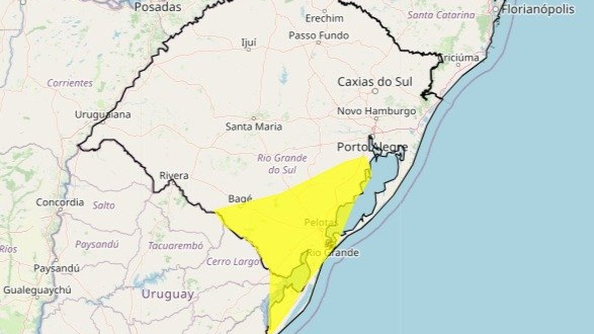 RS tem alerta para chuva intensa nesta quarta-feira; veja as regiões